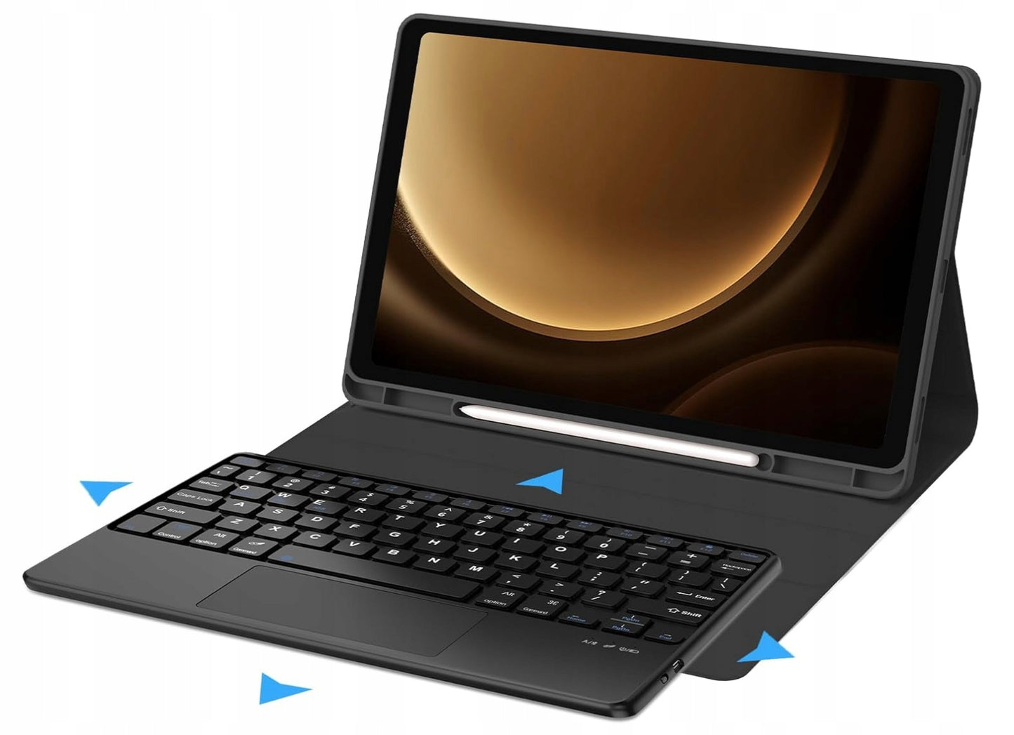 Dėklas su klaviatūra ir lietimės skydeliu (touchpad) skirta Samsung Galaxy Tab S10 FE Plus S10 FE+ 13.1"