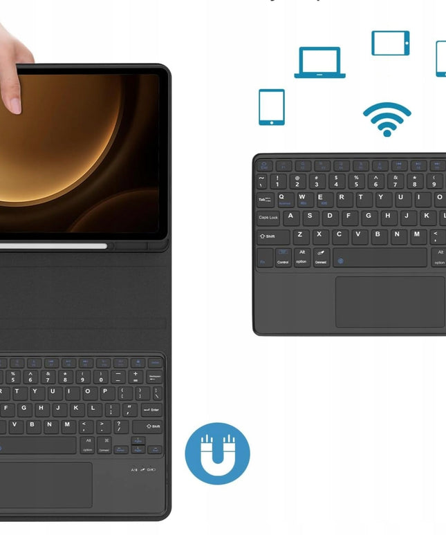 Dėklas su klaviatūra ir lietimės skydeliu (touchpad) skirta Samsung Galaxy Tab S10 FE Plus S10 FE+ 13.1"