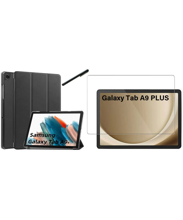 Dėklas + Apsauginis stiklas + Rašiklis skirtas SAMSUNG GALAXY TAB A9+ PLUS 11 2023 X210 X215 X216