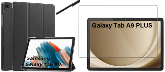 Dėklas + Apsauginis stiklas + Rašiklis skirtas SAMSUNG GALAXY TAB A9+ PLUS 11 2023 X210 X215 X216