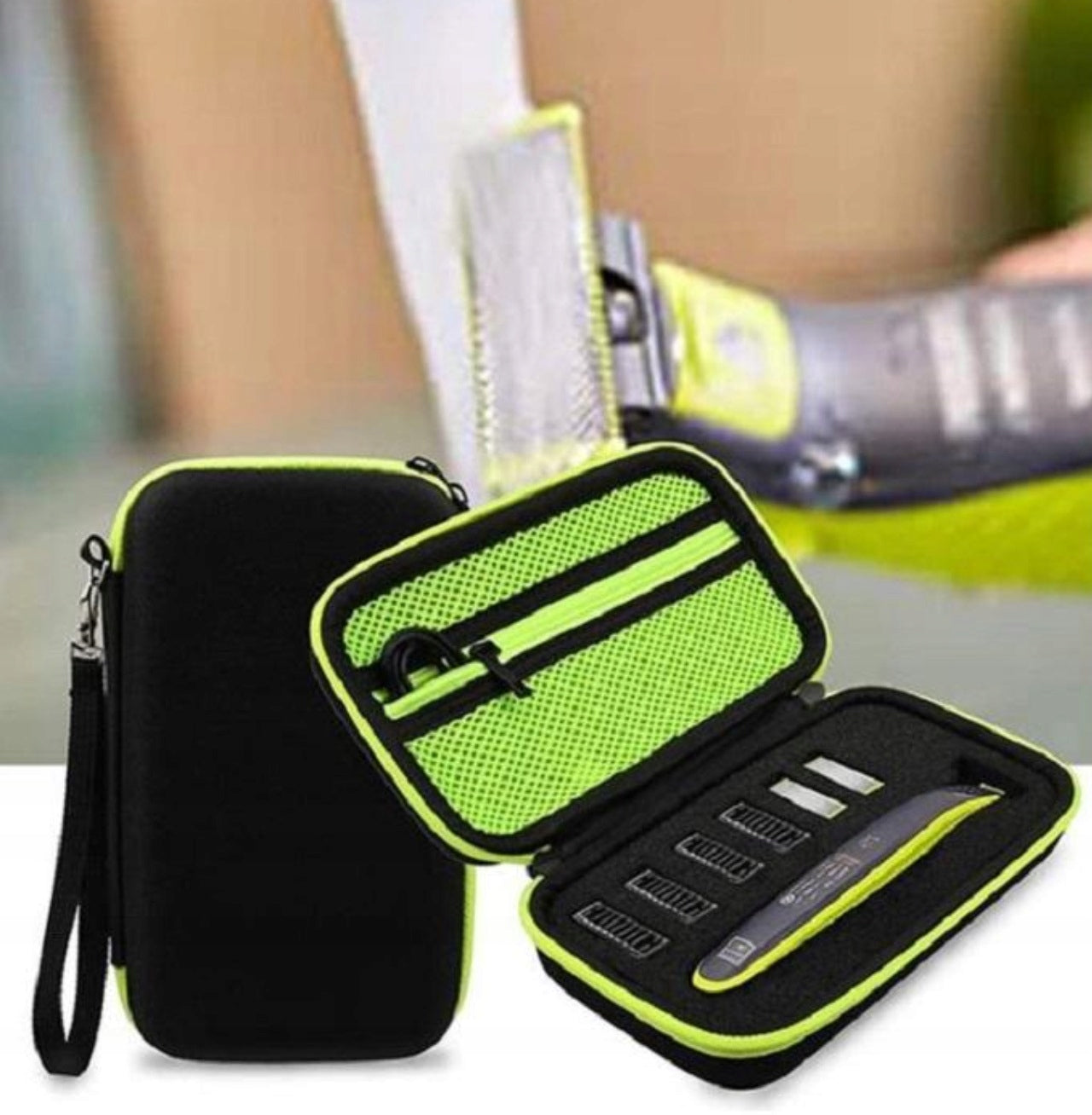 Kietas dėklas skustuvui PHILIPS ONEBLADE 360, trimeriui, antgaliams, ašmenims, įdėklams