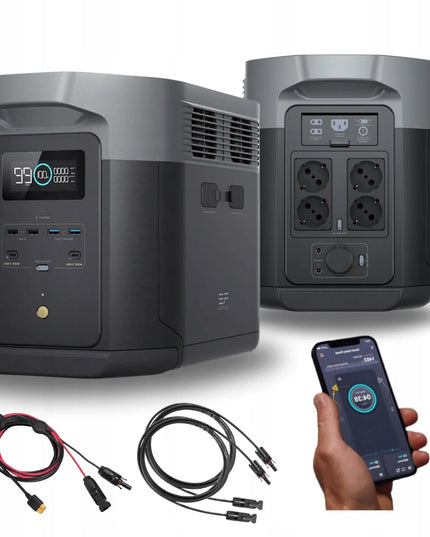 EcoFlow DELTA 2 Max 2400 W nešiojamoji energijos stotis, UPS, X-Boost, 2048 Wh, LFP