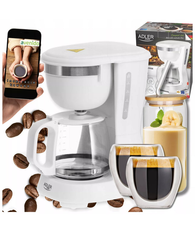 Lašelinis kavos aparatas 0,6L 600W Temperatūros palaikymas ANTI-DRIP stiklinis ąsotis