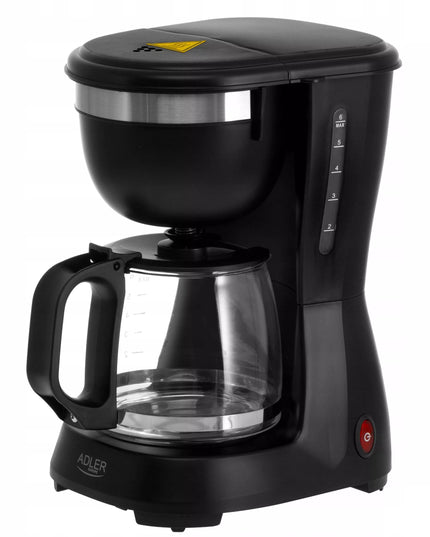 Adler 4381 Black 0,6 l 600 W lašelinis kavos aparatas su šilumos palaikymo funkcija ir ANTI-DRIP sistema