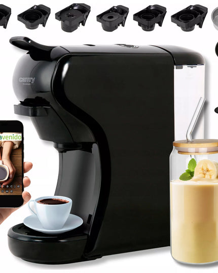 Kapsulinis kavos aparatas 11in1 Nespresso, Dolce Gusto, Tchibo Caffisimo + stiklinė