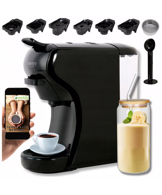 Kapsulinis kavos aparatas 11in1 Nespresso, Dolce Gusto, Tchibo Caffisimo + stiklinė