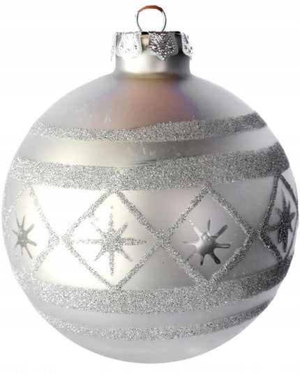 Elegantiškas 4 vnt. prabangių stiklinių burbulų rinkinys 10 cm Sidabrinis floristinėms kompozicijoms