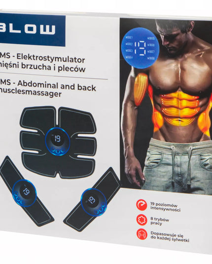 BLOW raumenų elektrostimuliatorius pilvo, nugaros ir kojų raumenims, juodas, 5 W