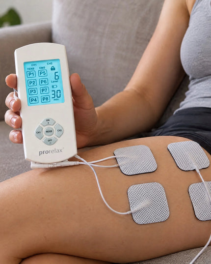 Prorelax Duo Comfort TENS+EMS elektrostimuliatorius, raumenų masažuoklis, baltas, 0,5 kg