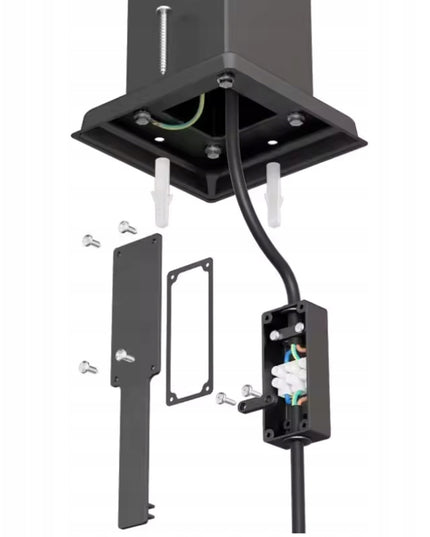 Elektrinis sodo stulpelis su 2 hermetiškais 16A lizdais, 30cm aukščio