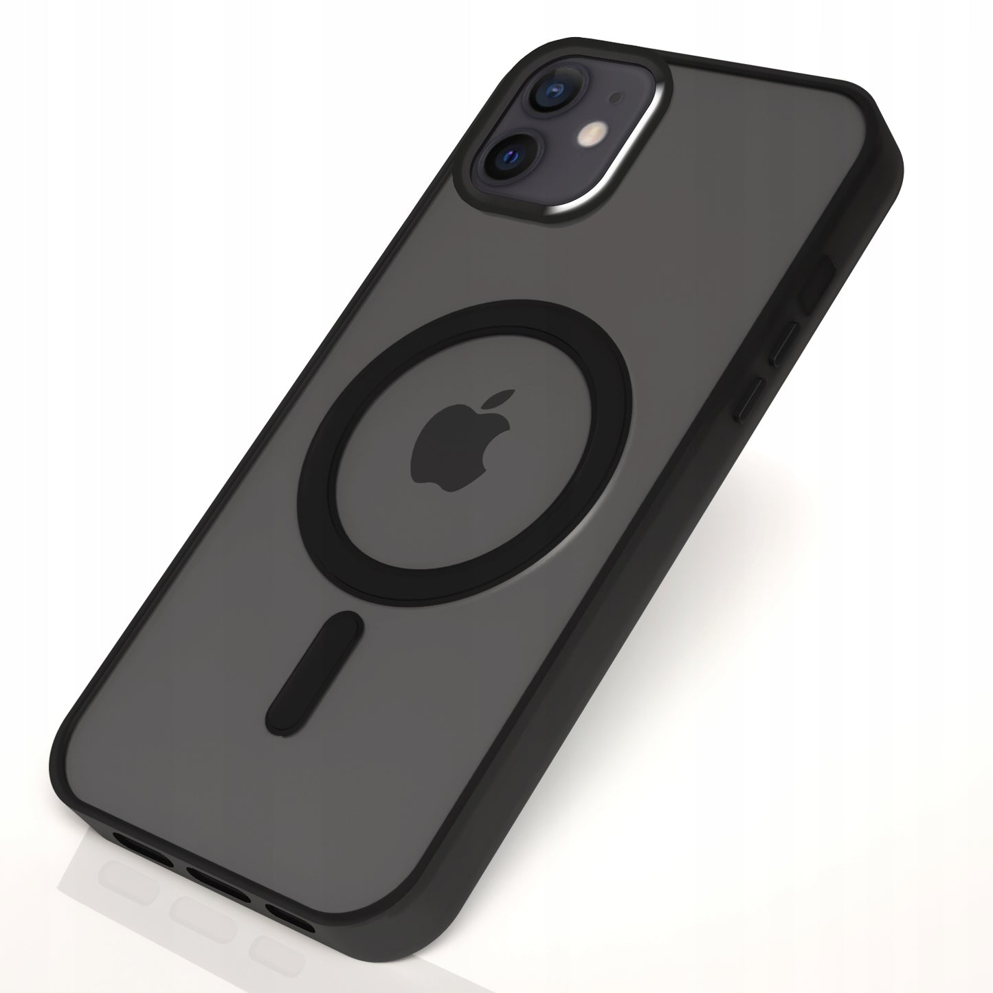 Dėklas Apple iPhone 12 / 12 Pro (Magsafe, Matinės juodos spalvos) + 9H grūdintas stiklas