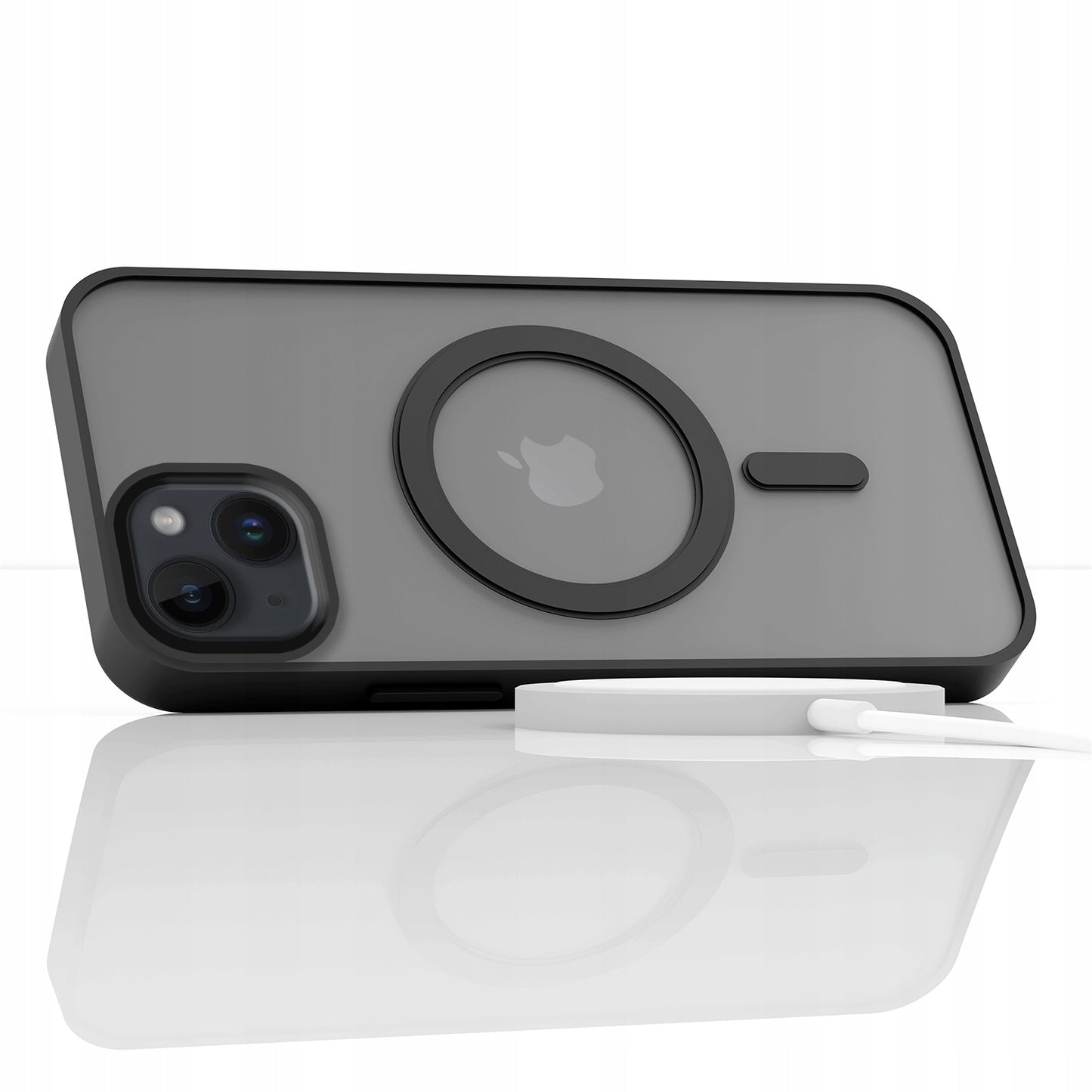 Dėklas Apple iPhone 14 Plus (Magsafe suderinamas, Matinis juodas, Sustiprintas) + Stiklas