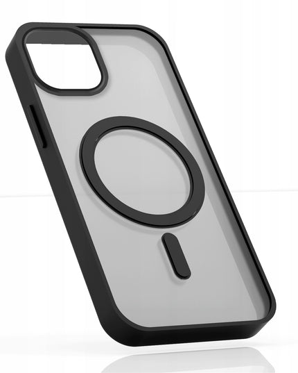 Apple iPhone 15 dėklas (Magsafe, Matinis Juodas, Sutvirtintas) + 9H Stiklas