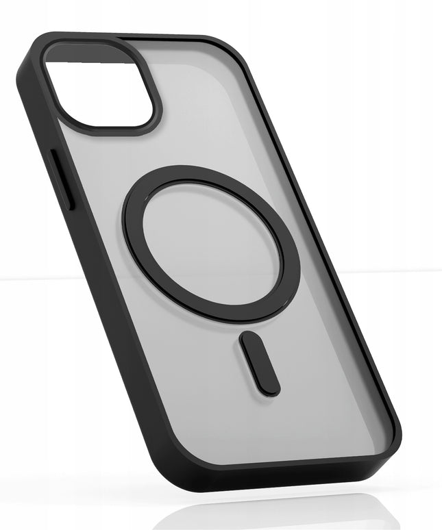 Apple iPhone 15 dėklas (Magsafe, Matinis Juodas, Sutvirtintas) + 9H Stiklas