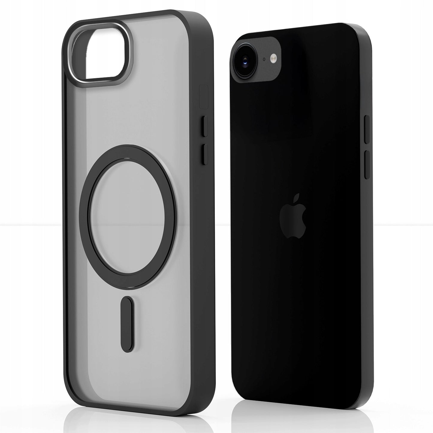 Dėklas Apple iPhone 16e (Magsafe, Juodas Matinis, Galinis, Case) + Stiklas