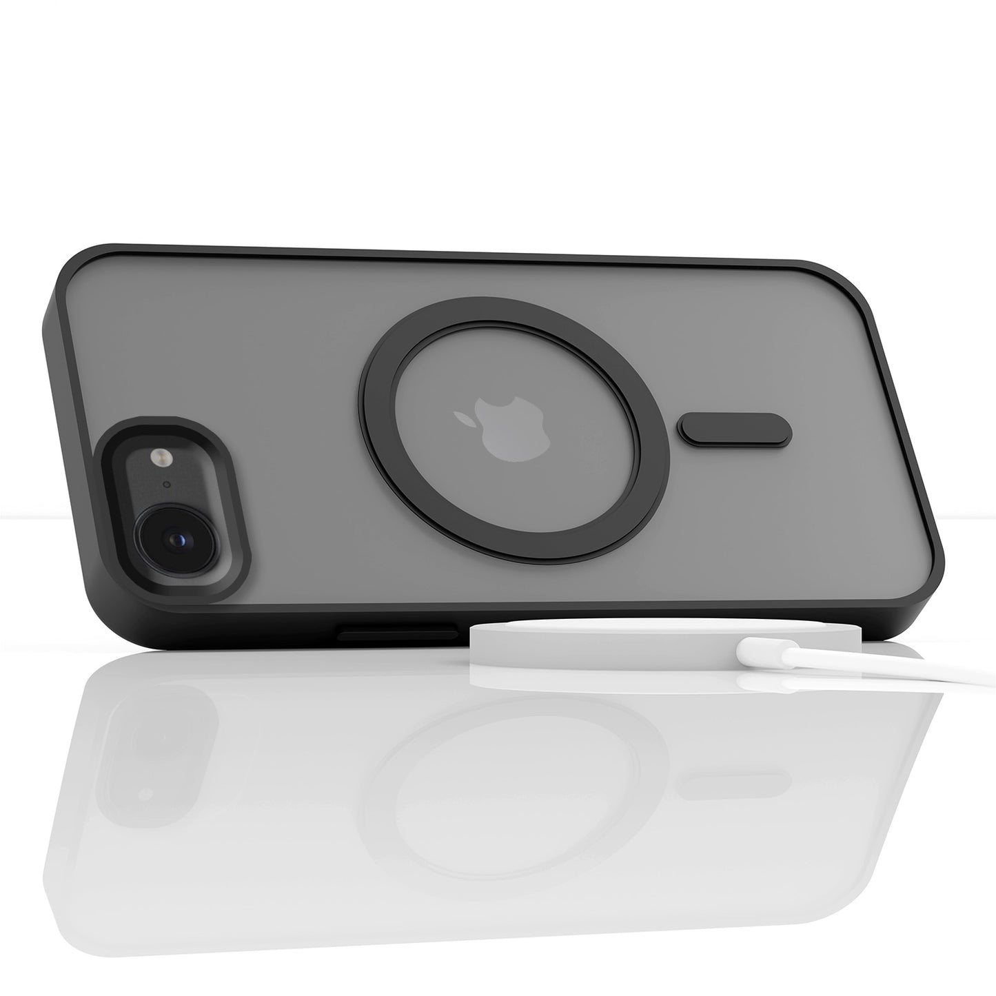 Dėklas Apple iPhone 16e (Magsafe, Juodas Matinis, Galinis, Case) + Stiklas