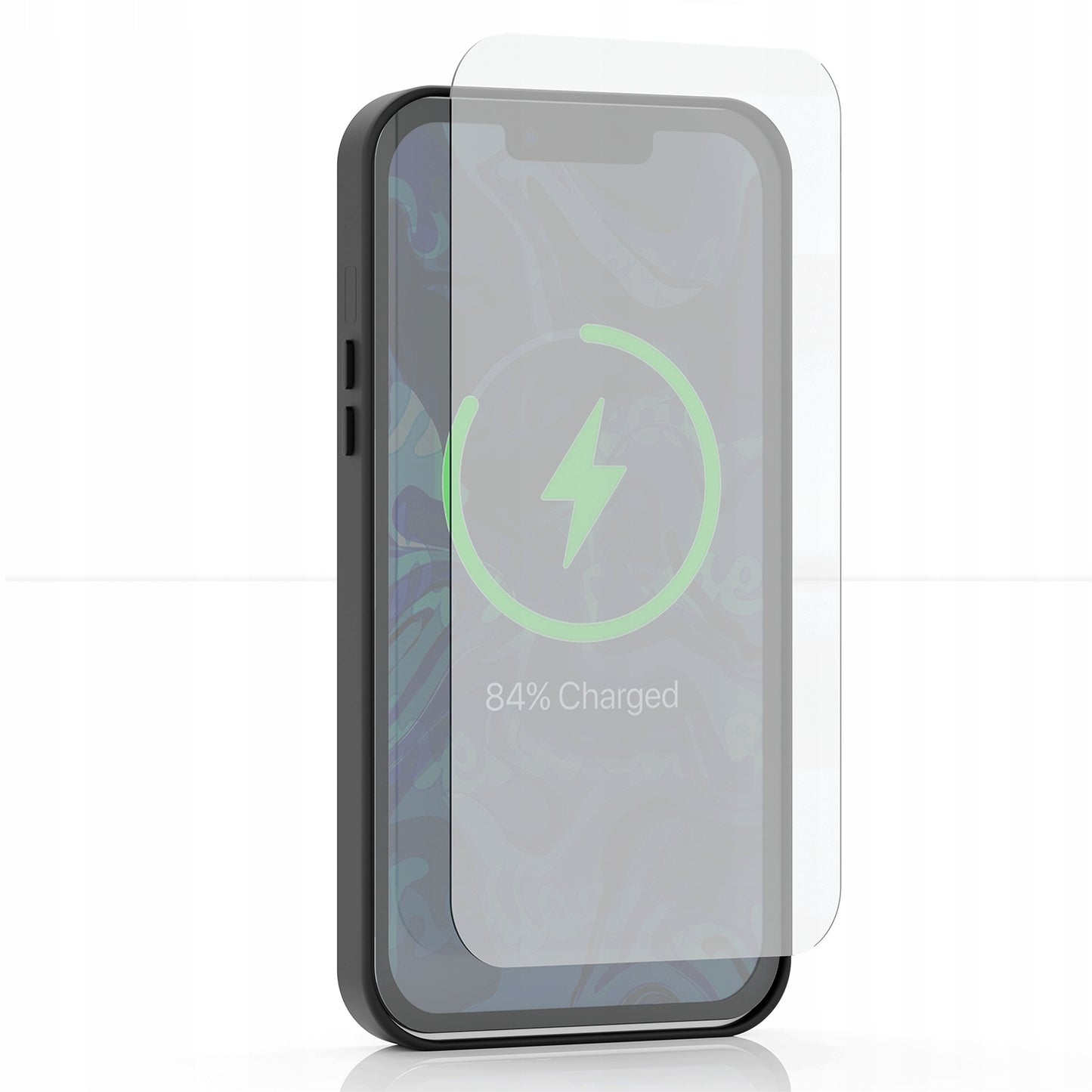 Dėklas „MagSafe“ Apple iPhone 15 Pro (Matinis Juodas, Sustiprintas) + Stiklas