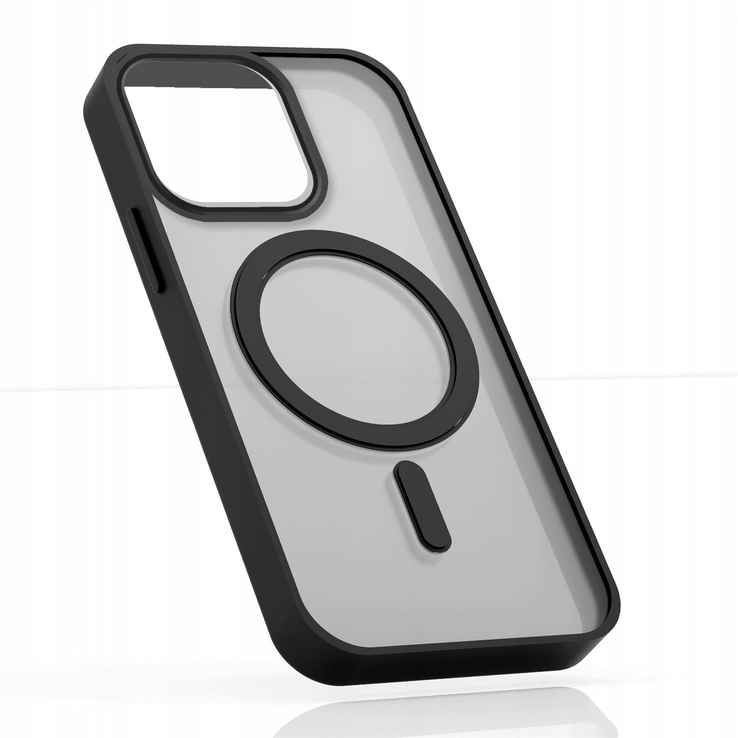 Dėklas „MagSafe“ Apple iPhone 15 Pro (Matinis Juodas, Sustiprintas) + Stiklas