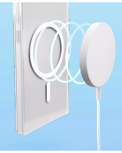 Dėklas su MagSafe skirtas Galaxy S23 Ultra (skaidrus, sustiprintas) + 9H stiklas