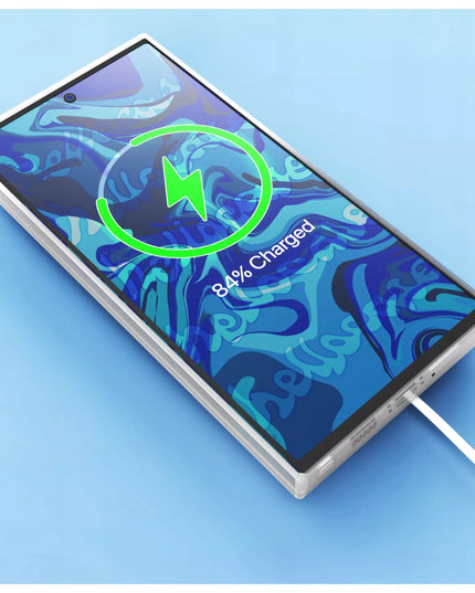 Dėklas su MagSafe skirtas Galaxy S23 Ultra (skaidrus, sustiprintas) + 9H stiklas