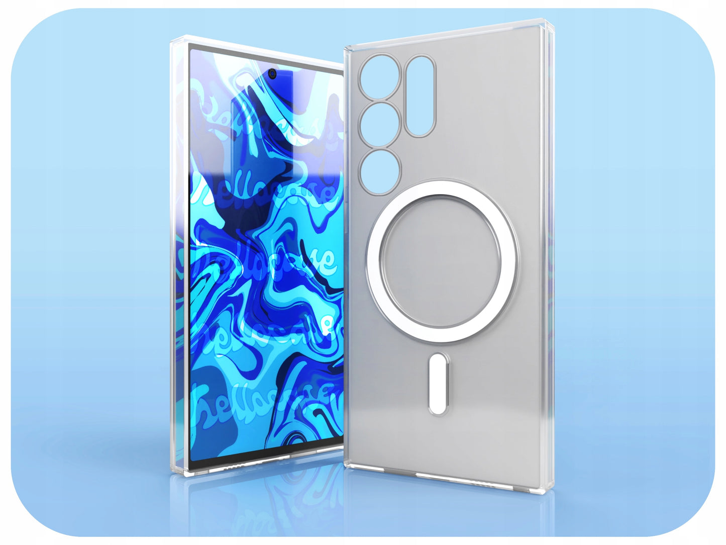 Skaidrus, sustiprintas dėklas MagSafe Galaxy S23 Ultra + 9H grūdintas stiklas