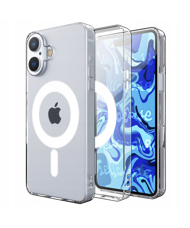 Dėklas „Magsafe“ iPhone 16 (Magnetinis šarvuotas dėklas) + stiklas