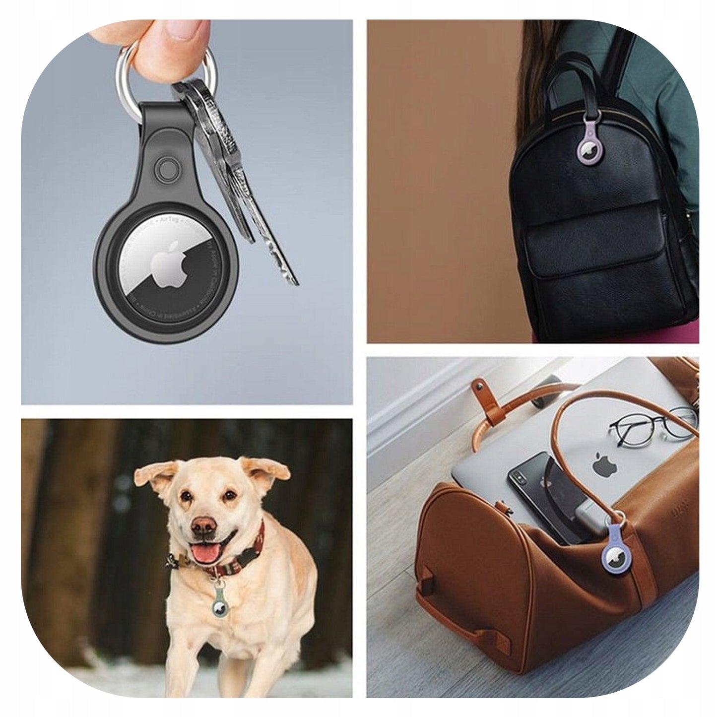 Daugiaspalvis apsauginis dėklas Apple Air Tag laikikliui (4 vnt.)