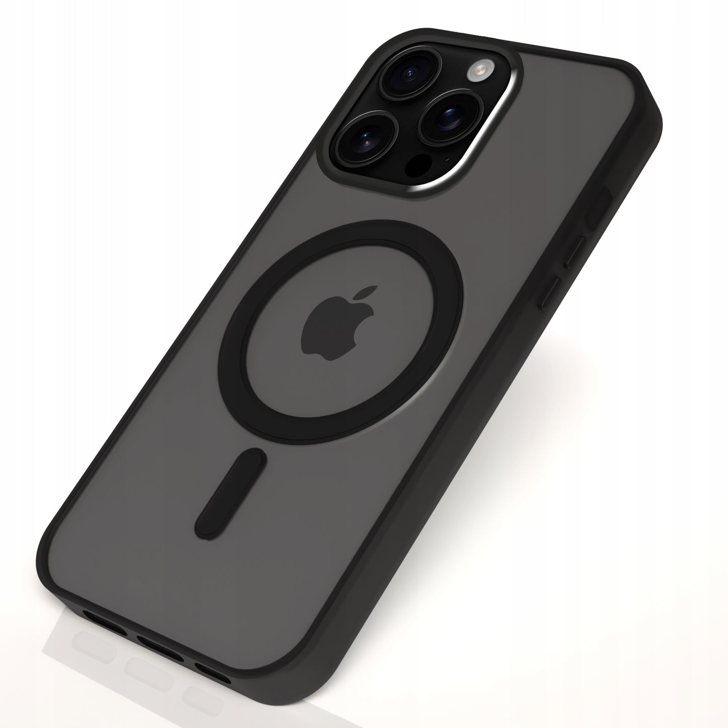 Dėklas Apple iPhone 16 Pro Max (Suderinamas su MagSafe, Magnetinis, Matinis Juodas)+Stiklas