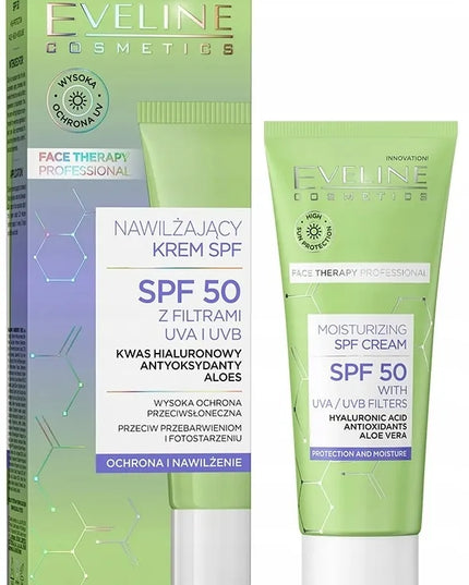 Eveline Face Therapy Professional drėkinamasis kremas su SPF 50 filtru, 30 ml
