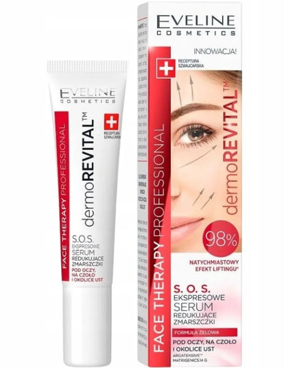 Eveline dermoRevital serum paakiams ir aplink lūpas raukšles mažinantis, 15 ml