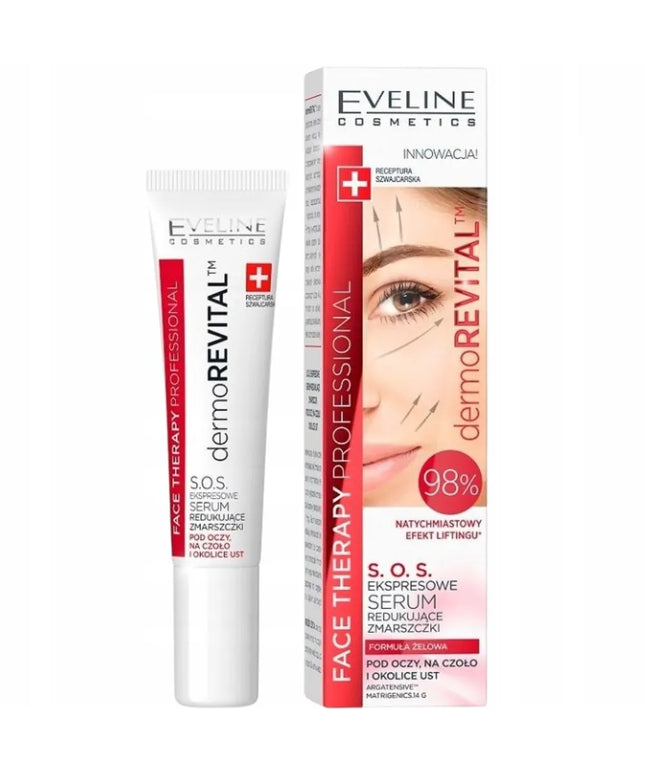 Eveline dermoRevital serum paakiams ir aplink lūpas raukšles mažinantis, 15 ml