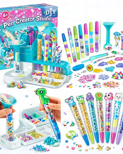 Kūrybinis rašiklių gamybos rinkinys DIY Pen Creator Studio + 50 priedų