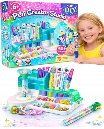 Kūrybinis rašiklių gamybos rinkinys DIY Pen Creator Studio + 50 priedų