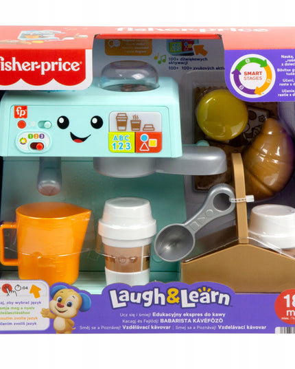 FISHER-PRICE edukacinis interaktyvus kavos aparatas su šviesos ir garso efektais