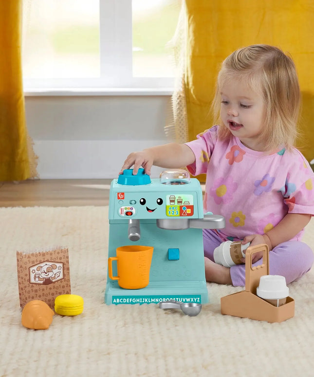 FISHER-PRICE edukacinis interaktyvus kavos aparatas su šviesos ir garso efektais