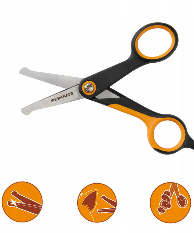 FISKARS užapvalintos žirklės šunų ir kačių kailio priežiūrai, 14 cm
