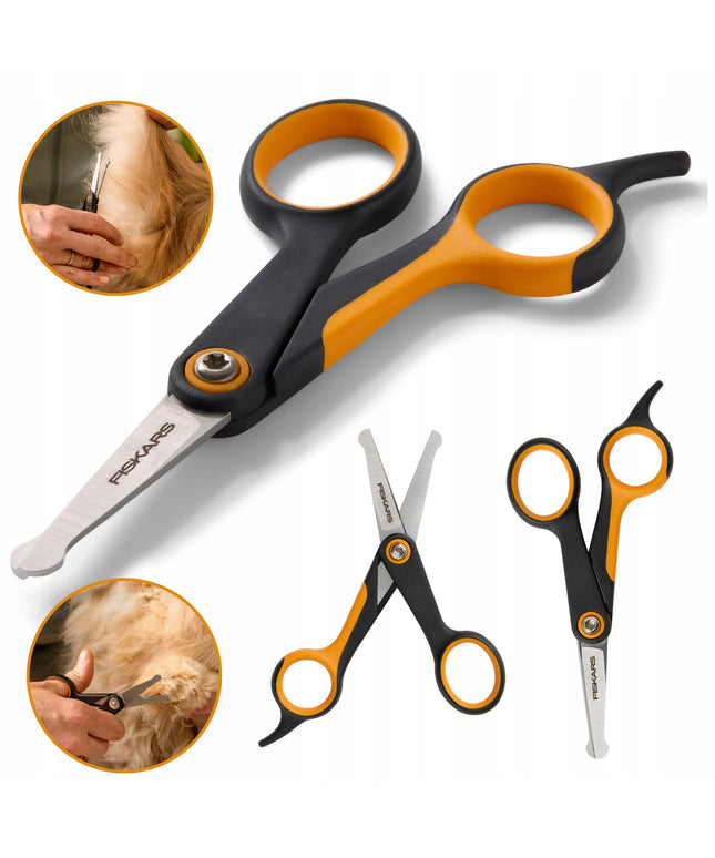 FISKARS užapvalintos žirklės šunų ir kačių kailio priežiūrai, 14 cm