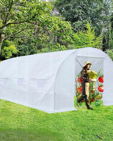 Keičiama balta plėvelė [18 m²] 6x3x2m sodo šiltnamio tuneliui