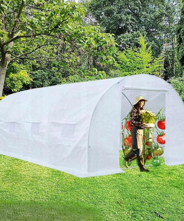 Keičiama balta plėvelė [18 m²] 6x3x2m sodo šiltnamio tuneliui