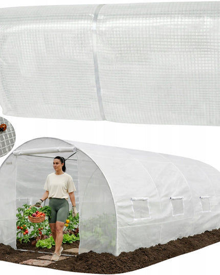 Keičiama balta plėvelė [18 m²] 6x3x2m sodo šiltnamio tuneliui