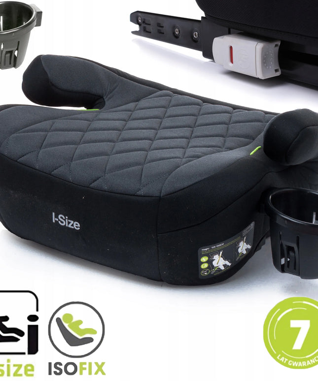 4BABY automobilinė paaukštinamoji kėdutė Hi-Fix CUP, 22–36 kg, 125–150 cm, i-Size