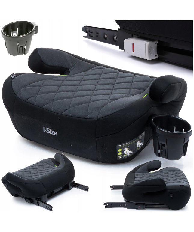 4BABY automobilinė paaukštinamoji kėdutė Hi-Fix CUP, 22–36 kg, 125–150 cm, i-Size