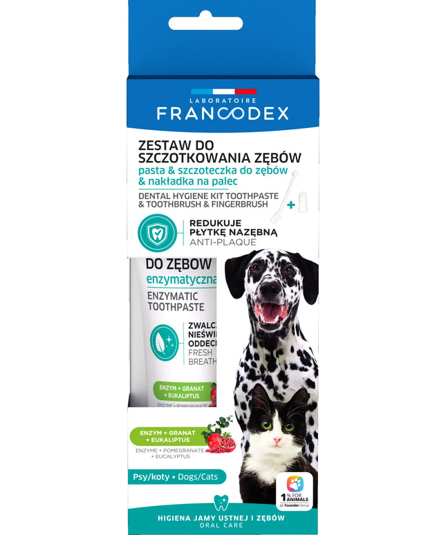 FRANCODEX Dantų valymo rinkinys su fermentiniu dantų pastu 70g