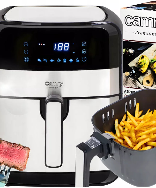 FRYTKOWNICA BEZTŁUSZCZOWA 5L AIR FRYER 9 PROGRAMŲ LED laikmatis forma padėklas