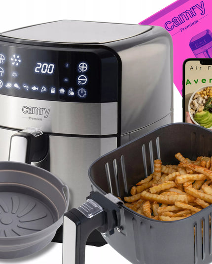 Karšto oro gruzdintuvė CAMRY 5L Air Fryer, 9 programos, LED laikmatis, su forma ir dėklu