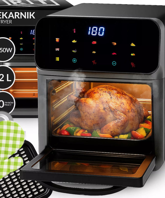 RETOO bealiejė gruzdintuvė AIR FRYER 12L orkaitė 1350W 10 darbo režimų
