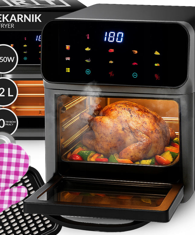 FRYTKOWNICA BEZTŁUSZCZOWA AIR FRYER 12 L KARŠTO ORO GRUZINTUVĖ 1350 W 10 REŽIMŲ AIRFRYER