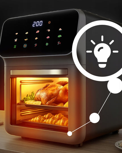 FRYTKOWNICA BEZTŁUSZCZOWA AIR FRYER 12 L KARŠTO ORO GRUZINTUVĖ 1350 W 10 REŽIMŲ AIRFRYER