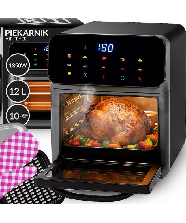 RETOO bealiejė gruzdintuvė AIR FRYER 12L orkaitė 1350W 10 darbo režimų