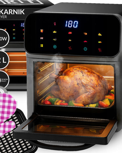 FRYTKOWNICA BEZTŁUSZCZOWA AIR FRYER 12 L KARŠTO ORO GRUZINTUVĖ 1350 W 10 REŽIMŲ AIRFRYER